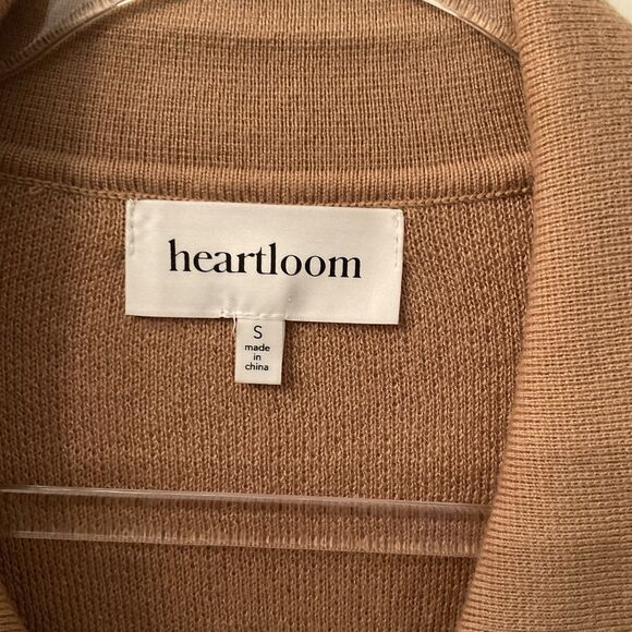 Heartloom Melina Cardigan Dress Women's S Camel Button Front Pockets Midi Belted - Picture 13 of 13